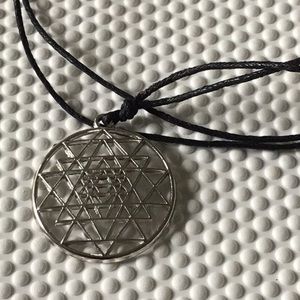 black cord only charm necklace